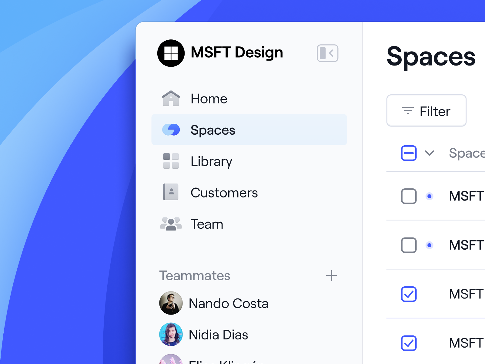 Example of ⚪️🔵 Dock sidebar navigation