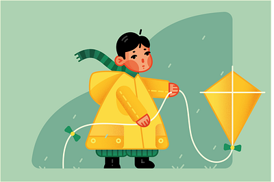 Vector illustration seasons 2d cartoon character flat illustration illustrator seasons vector