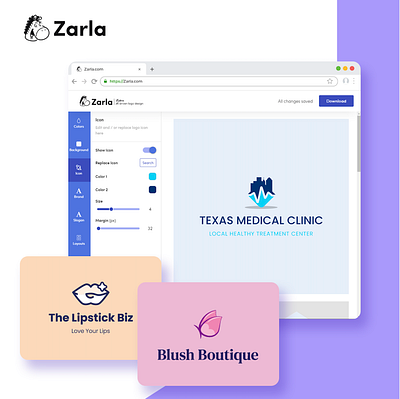 Zarla logo maker screenshot logo screenshot ui