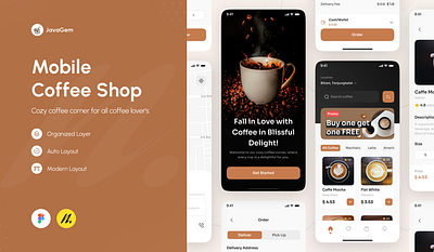 Coffee Shop Mobile App Design app branding dashboardui design designsystem illustration mobile u ui userexperience userinterface ux webdesign