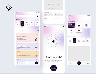 Reminder app book appointment reminder app design graphic design interface listing page medicine reminder app mobile design product product design remind my work app reminder app task reminder app ui ux