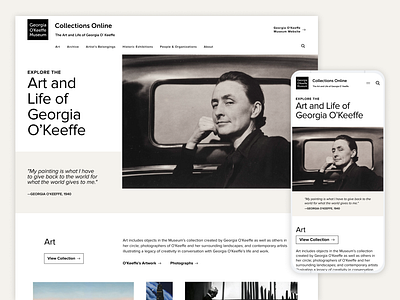 O'Keeffe Museum Collections app design art brian white design system georgia okeeffe graphic design ui uiux uxui web web app web design webdesign