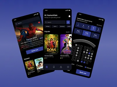 Ticket Booking Cinema app app booking graphic design mobile app ui
