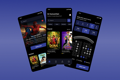 Ticket Booking Cinema app app booking graphic design mobile app ui