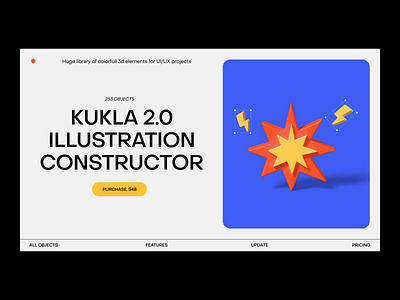 Kukla 2.0 (3d illustration and icons pack) 3d 3d icon 3d illustration blender blue explosion menu typography ui web yellow