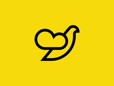 Dove + Cloud 2d branding brid cloud design dove flat it logo logotype mark minmal negative space pigeon storage symbol tech vector weather yellow