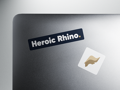 Heroic Rhino Branded Stickers brand brand agency brand and identity brand guidelines brand identity brand sign brandbook branding business identity logo logo design logo designer logotype packaging visual identity