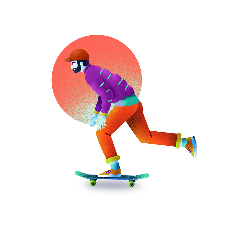 skater character by Sathya illustration on Dribbble