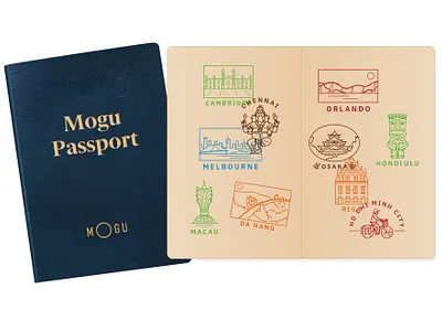 Digital Stamps for MOGU Passport city city profile graphic design icon illustration passport stamp stamps tourism travel