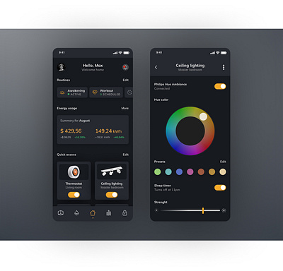 Smart Home app concept concept controler devices home inspiration lights mobileapp smart smarthome ui