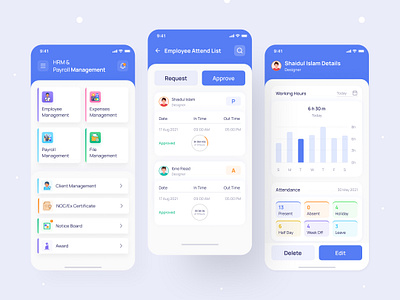 Maan HRM- HRM & Payroll Management App UI Design app design application employee employee management hr management human resources management app mobile app mobile ui payroll payroll app project management project manager task app task management
