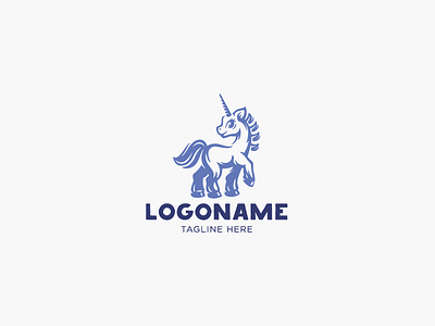 Cute Unicorn Logo animals character cute horse logo logotype unicorn zoo