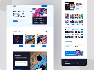 NFT Marketplace Landing Page🔥🔥 artwork best ui templates design dribbble best latest design new design new nft new ui nft nft landing page nft marketplace nft trending nft trending ui trend2021 trending design trending ui ui ui design ux ux design