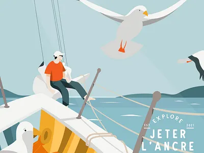 Jeter l'ancre design graphic design illu illustration logo