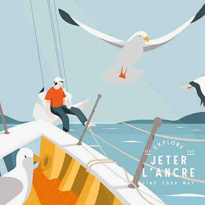 Jeter l'ancre design graphic design illu illustration logo
