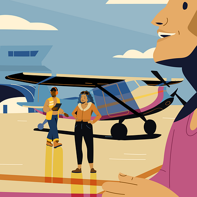 Sur le tarmac design graphic design illu illustration