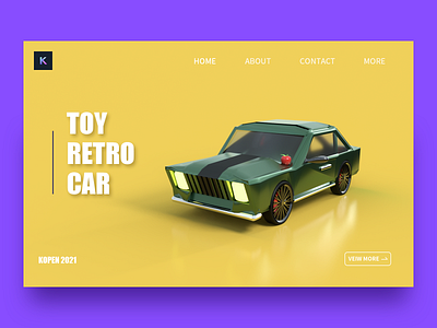 Retro car branding c4d design illustration typography ui vector
