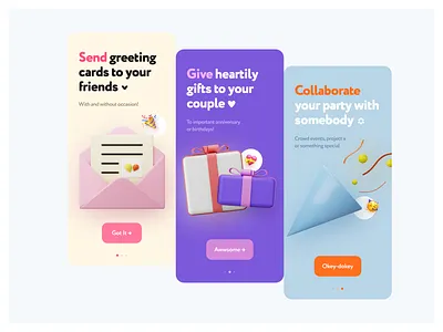 023 Onboarding 2020 adaptive app branding celebration dailyui dailyui023 design ecommerce feast figma gift illustration interface logo mobile party ui unboarding ux