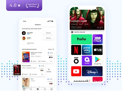Raters Mobile App for Movie Lovers app application appstore design film mobile app mobile design movie recommendation platform ui uiux ux