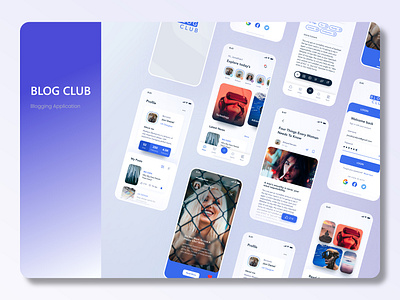 Blog App Screen Designs blogging branding design graphic design mobile ui