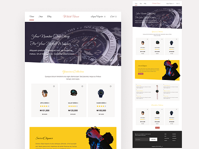 WATCH SHOP - An eCommerce store for wrist watches design designs figmadesign landing page product design ui uiux ux