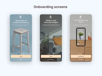 Furniture App Onboarding animation app boarding design onboarding screens ui ui ux ux