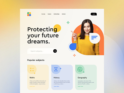 Guideme Brand UI system - Behance branding chat clever college design education gradient icon illustration landing page logo mark minimal pattern school student teacher ui ux web