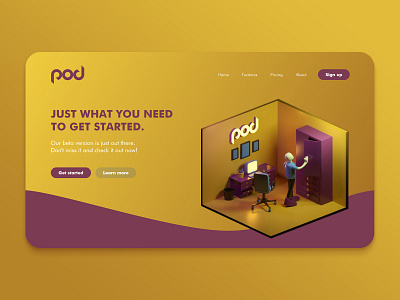 Animated landing page 3d animation design illustration ui ux web