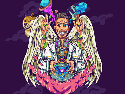 The Professor - NFT Artwork angels animation blockchain crypto doc dog dog coins etherium game artist illustrations lab left brain mad nft nft artwork nft community nftart nftcollection professor right brain