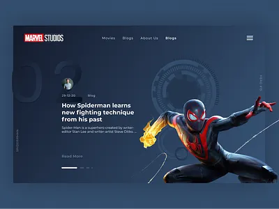 Blog Post blog blog post blogger blogging concept concept design dailyui dailyuidesign design figma marvel marvel stiduos post report spiderman studios ui uidesign uiux web design