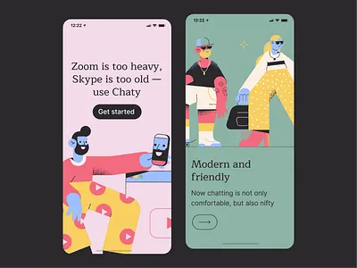 Pablo illustrations in mobile UI bright design tools illustration messenger app mobile mobile app mobile design ui vector illustration