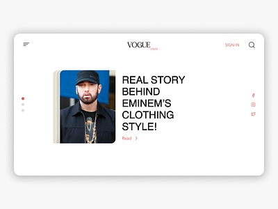 Clean Magazine Homepage Design design eminem homepage ui web