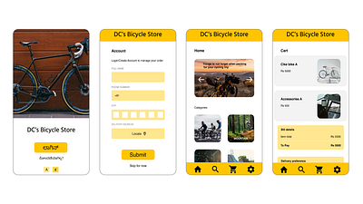 Bicycle store App - Mockups adobe design figma graphic design illustrator ux