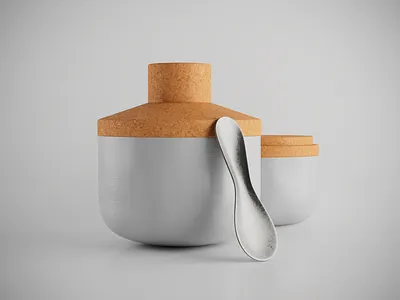 Annapurna Jars Set 3d c4d cork modeling photorealism pottery render texturing