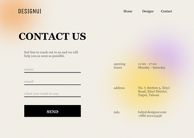 Contact Us | Daily UI #028 028 blur branding contact dailyui design gradient graphic design ui web