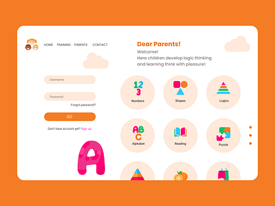 Useful games and tasks for children website children design games gamesforchildren logic thinking shots ui ux website