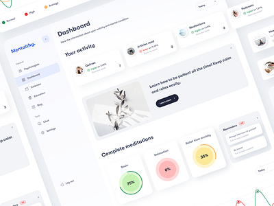 Mental health application. Dashboard 2d anna fesenko app dashboard design design app desktop gotoinc health health app mental health mentalthy psicologist psychology ui ux vector