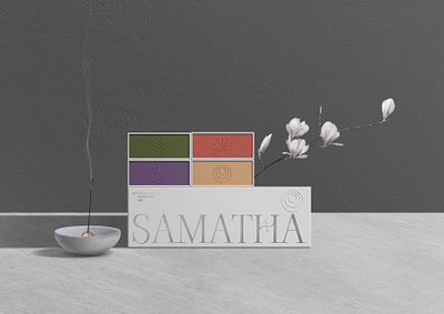 SAMATHA packaging branding concept graphic design identity incense label meditation minimalism packaging samatha