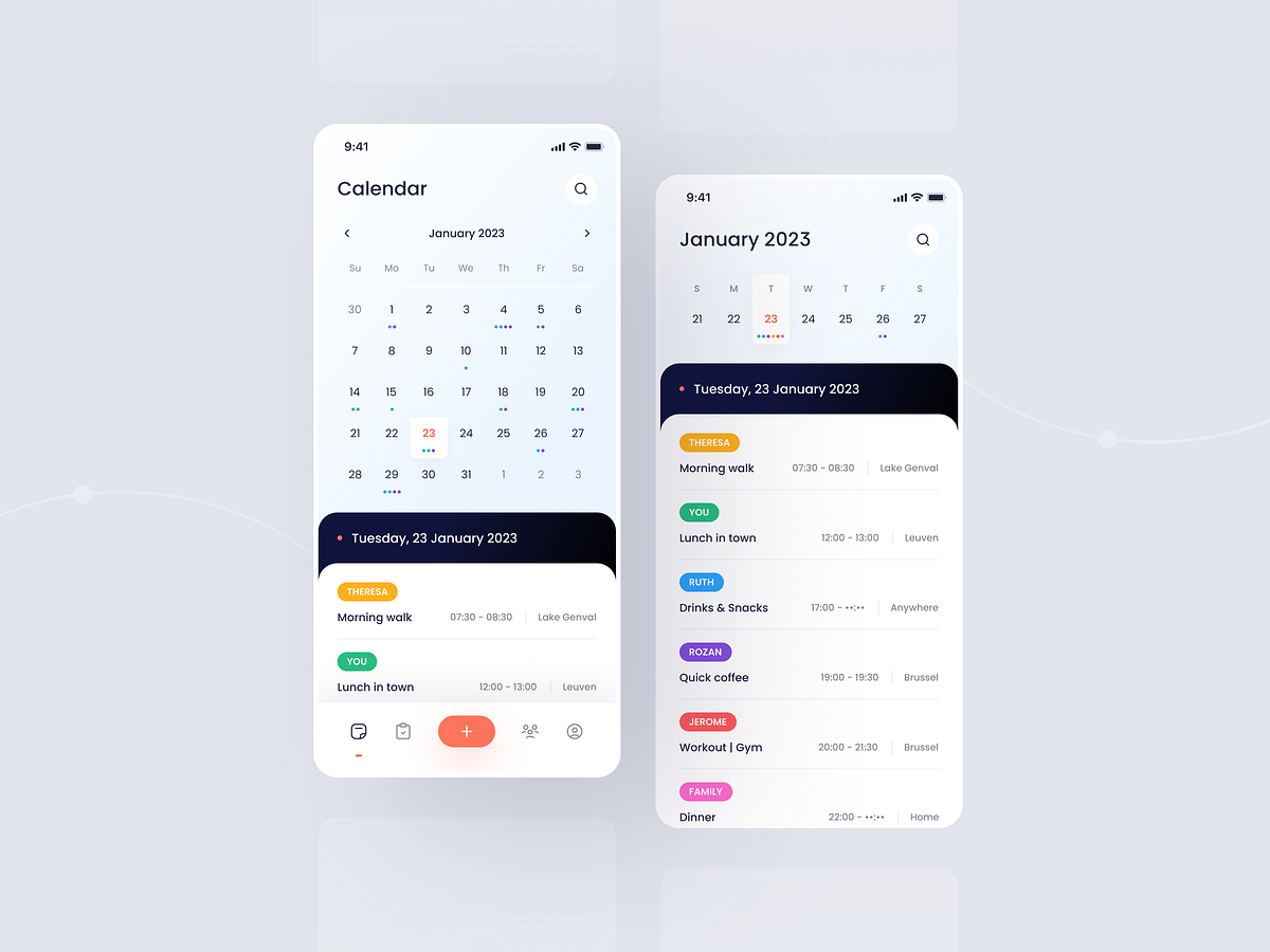 Calendar App | Single Page by MoRas for Acedesign on Dribbble