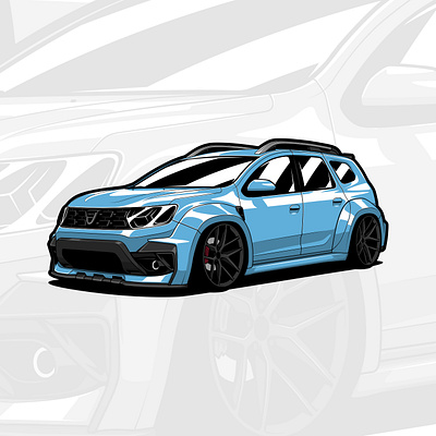 Dacia Duster by Prior Design art automobile automotive car custom dacia design drawing illustration logo prior renault tuning vector widebody