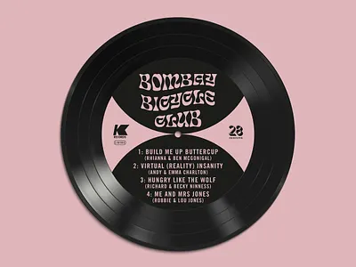 Wedding Table Plan - Bombay branding label logo music record stationery table plan vinyl wedding