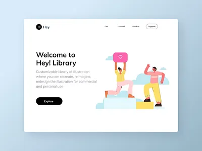 Happy People from Hey! Illustration System design illustration ui