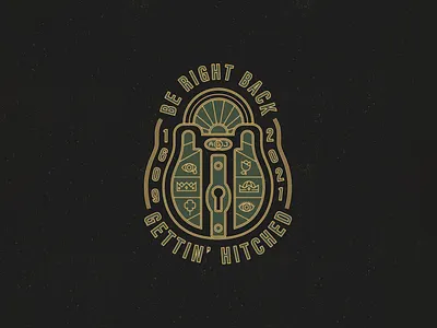 BRB badge design illustration lock logo married typography wedding