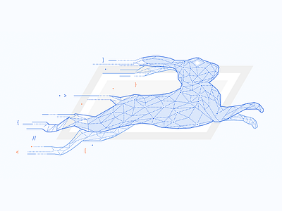 Cloudflare Speed Week Illustration brand branding bunny cloudflare design fast illustration innovation rabbit speed tech vector