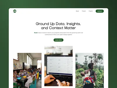 Non Profit Organization Landing - Mudzi africa data design figma green helping insights landing landing page non profit non profit nonprofit technology ui ux volunteer web web design website