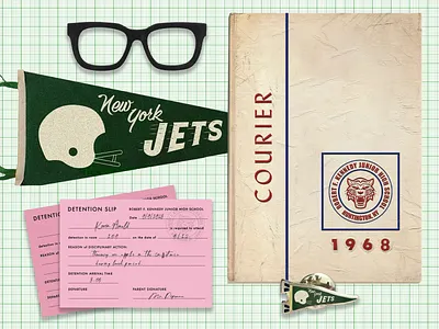 The Wonder Years beth mathews detention felt female designer film football graph paper high school junior high los angeles pennant prop design retro school school the wonder years tv vintage vintage paper wes anderson year book