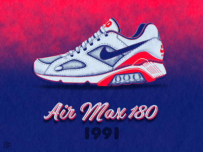 1991 Nike Air Max 180_BRD_9-28-21 1991 air max 180 illustration nike nike air procreate art procreate brushes retro shoe sneaker vintage