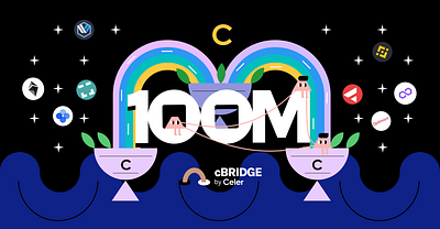Celer Cbridge 100M Volumn celer crypto figma finance illustration layer2