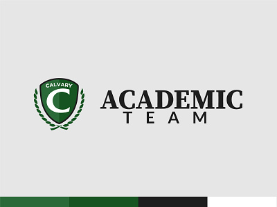 Calvary Academic Team design green illustration logo patch shield vector