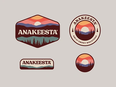 Anakeesta Smoky Sky Collection apparel badge branding color gondola gradient hills illustration mountain national park outdoors park patch resort retro ski sky smoky sunset vintage